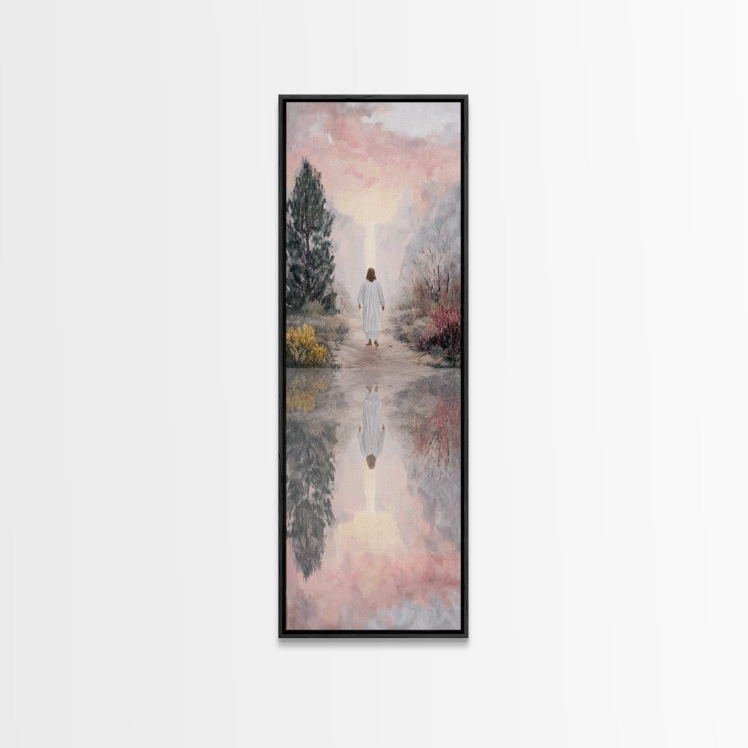 Light Of The Wilderness – Framed Canvas Print – Christian Wall Art – Abstract Christian Art – Skinny Art – Jesus Painting