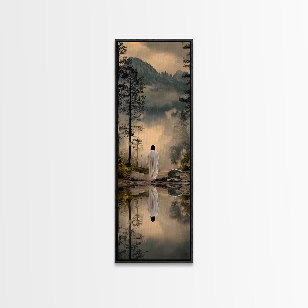 Celestial Desert Walk – Framed Canvas Print – Christian Art – Subtle Christian Art – Narrow Art – Jesus Christmas Art