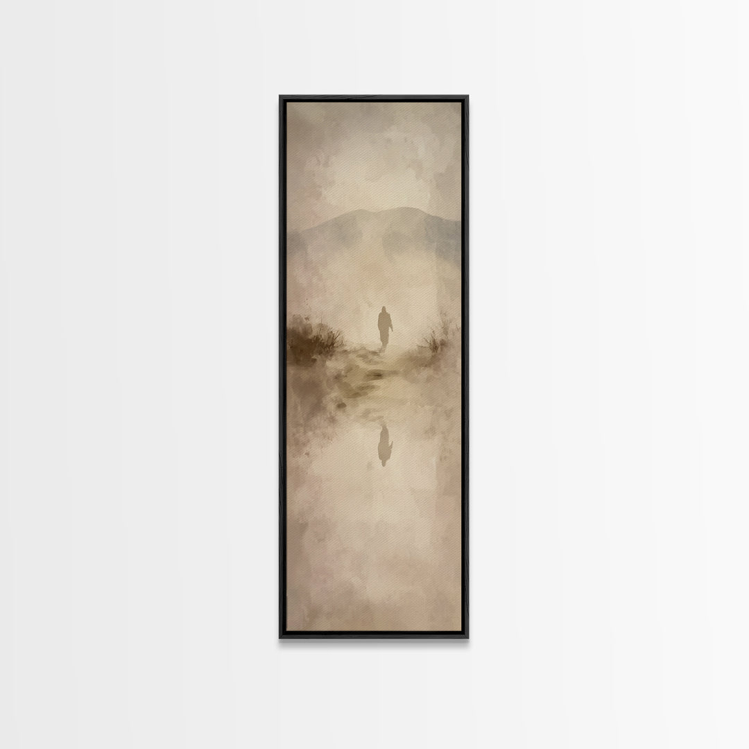 Twilight Garden Grace – Framed Canvas Print – Christian Art Canvas – Modern Christian Painting – Tall Narrow Wall Art – Christian Gift Idea