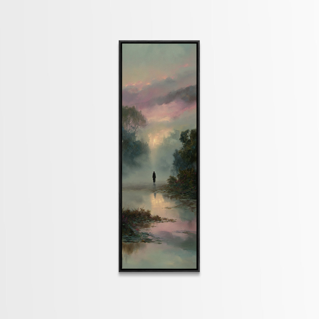 Meadow Of Stillness – Framed Canvas Print – Christian Wall Art – Christian Art Print – Narrow Art – Jesus Painting