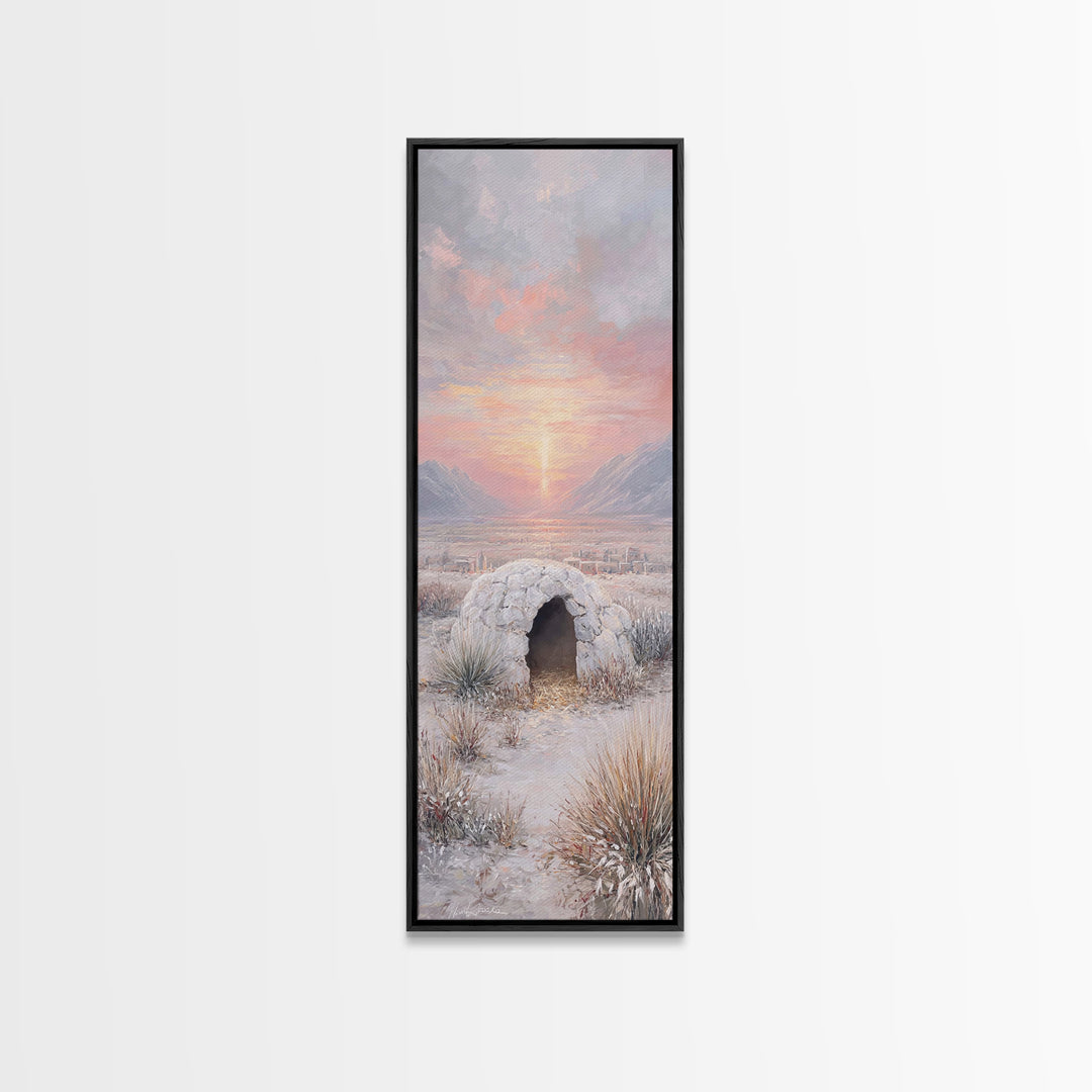 Dawn Of Bethlehem – Framed Canvas Print – Christian Wall Art – Christmas Art – Narrow Art – Christian Art Canvas – Christian Christmas