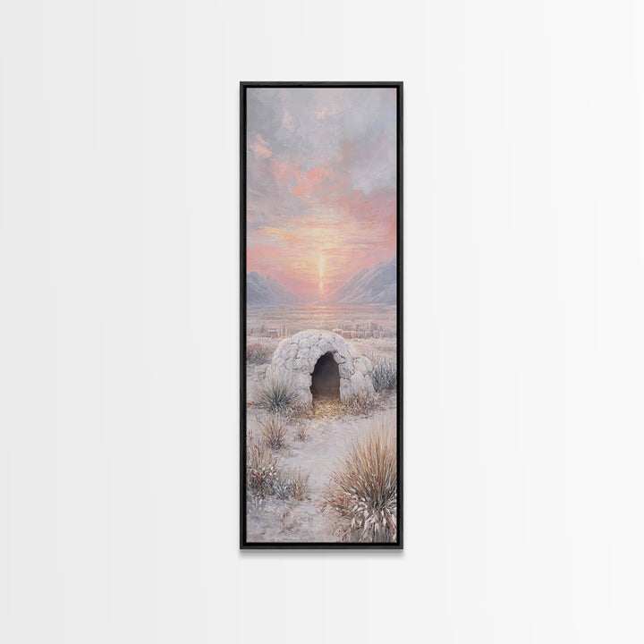 Dawn Of Bethlehem – Framed Canvas Print – Christian Wall Art – Christmas Art – Narrow Art – Christian Art Canvas – Christian Christmas