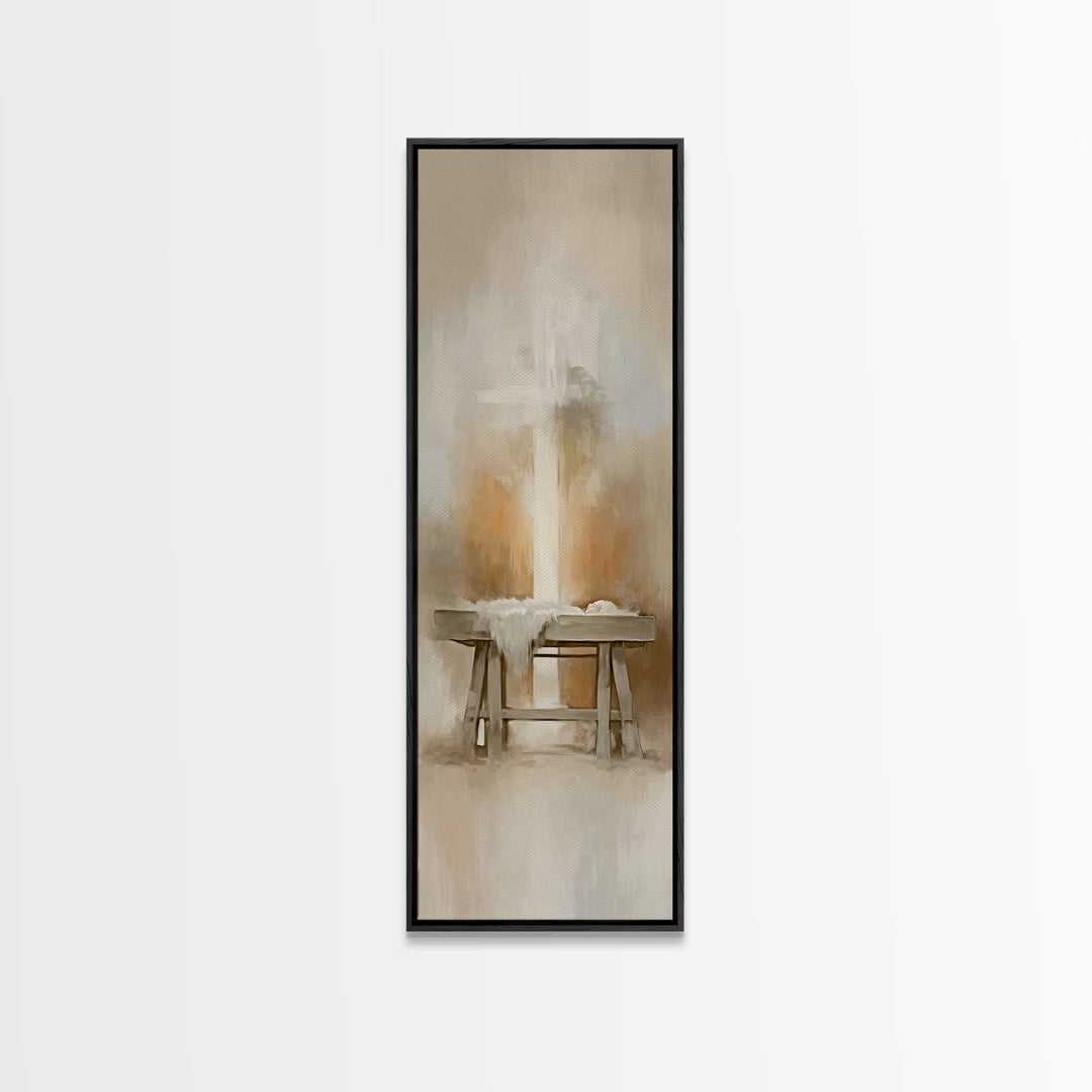 Gentle Holy Night | Framed Canvas Print | Christian Wall Art | Christian Art Canvas | Jesus Painting | Christmas Art | Christian Decor | Ar