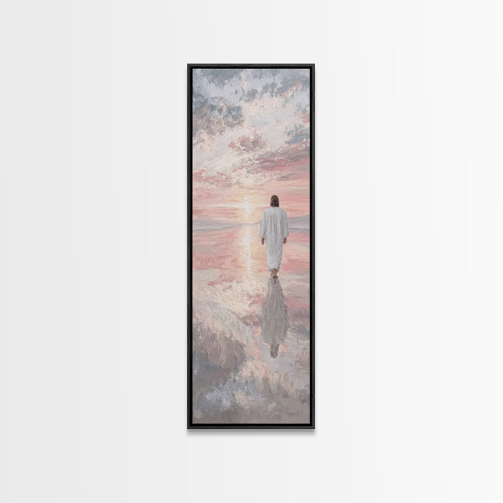 Still Waters Peace – Framed Canvas Print – Christian Wall Art – Christian Art Canvas – Jesus Painting – Tall Narrow Wall Art