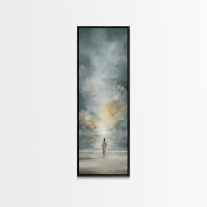 Heaven’s Silent Path – Framed Canvas Print – Christian Wall Art – Christian Art Canvas – Jesus Painting – Tall Narrow Wall Art