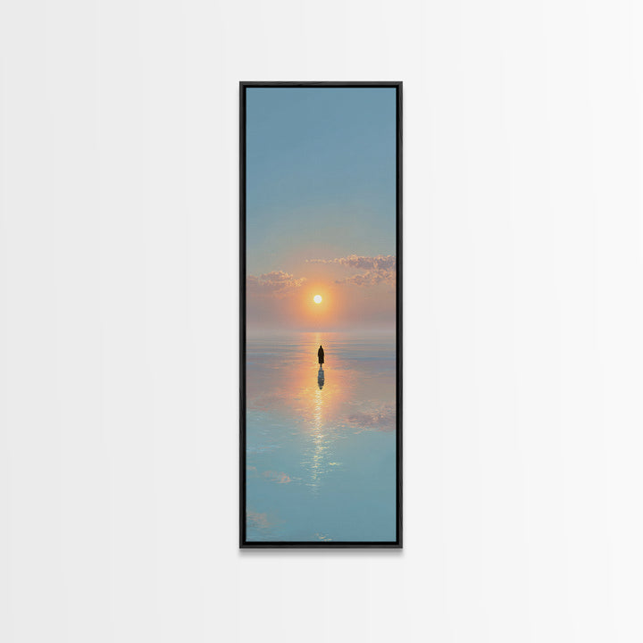 Skyward Hope Rising – Framed Canvas Print – Jesus Painting – Christian Wall Art – Christian Art Canvas – Tall Narrow Wall Art