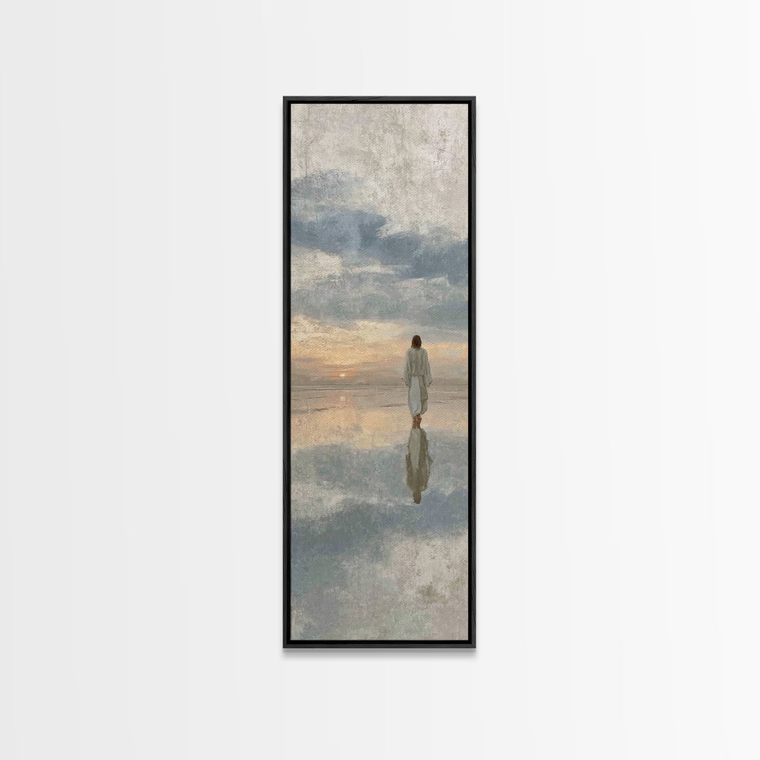 Radiant Horizon Peace – Framed Canvas Print – Christian Art Canvas – Jesus Painting – Christian Wall Art – Tall Narrow Wall Art