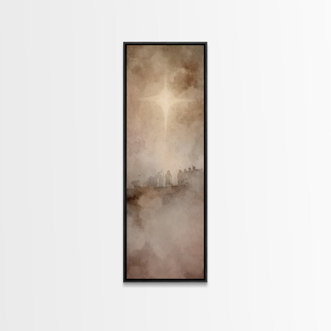 Guiding Star Journey – Framed Canvas Print – Christian Wall Art – Christian Art Canvas – Christmas Art – Jesus Painting – Christian Decor –