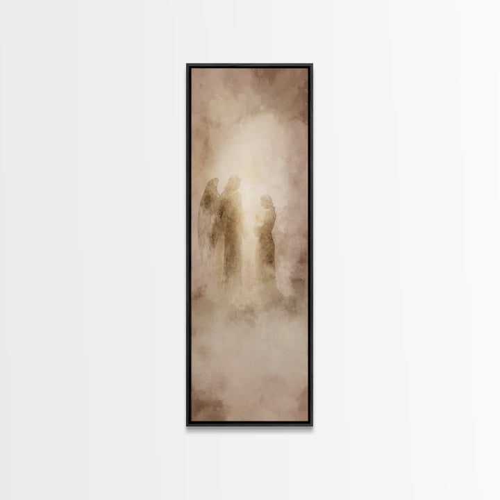 Heavenly Promise, Framed Canvas Print, Skinny Art, Christian Art Canvas, Christian Christmas Art, Jesus Painting, Modern Christian Art