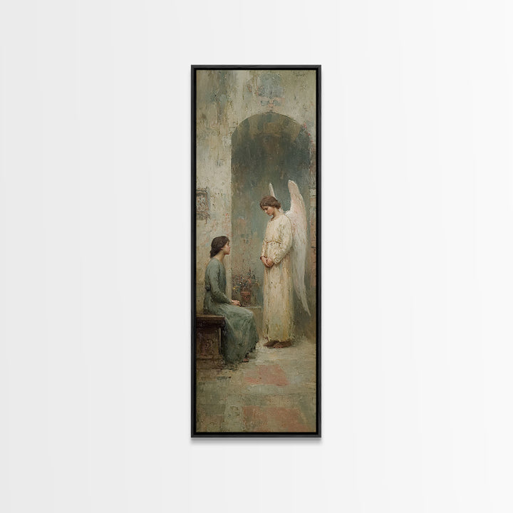 Celestial Peace, Framed Canvas Print, Tall Narrow Wall Art, Christian Christmas Art, Christian Art Canvas, Minimalist Christian Art, Jesus