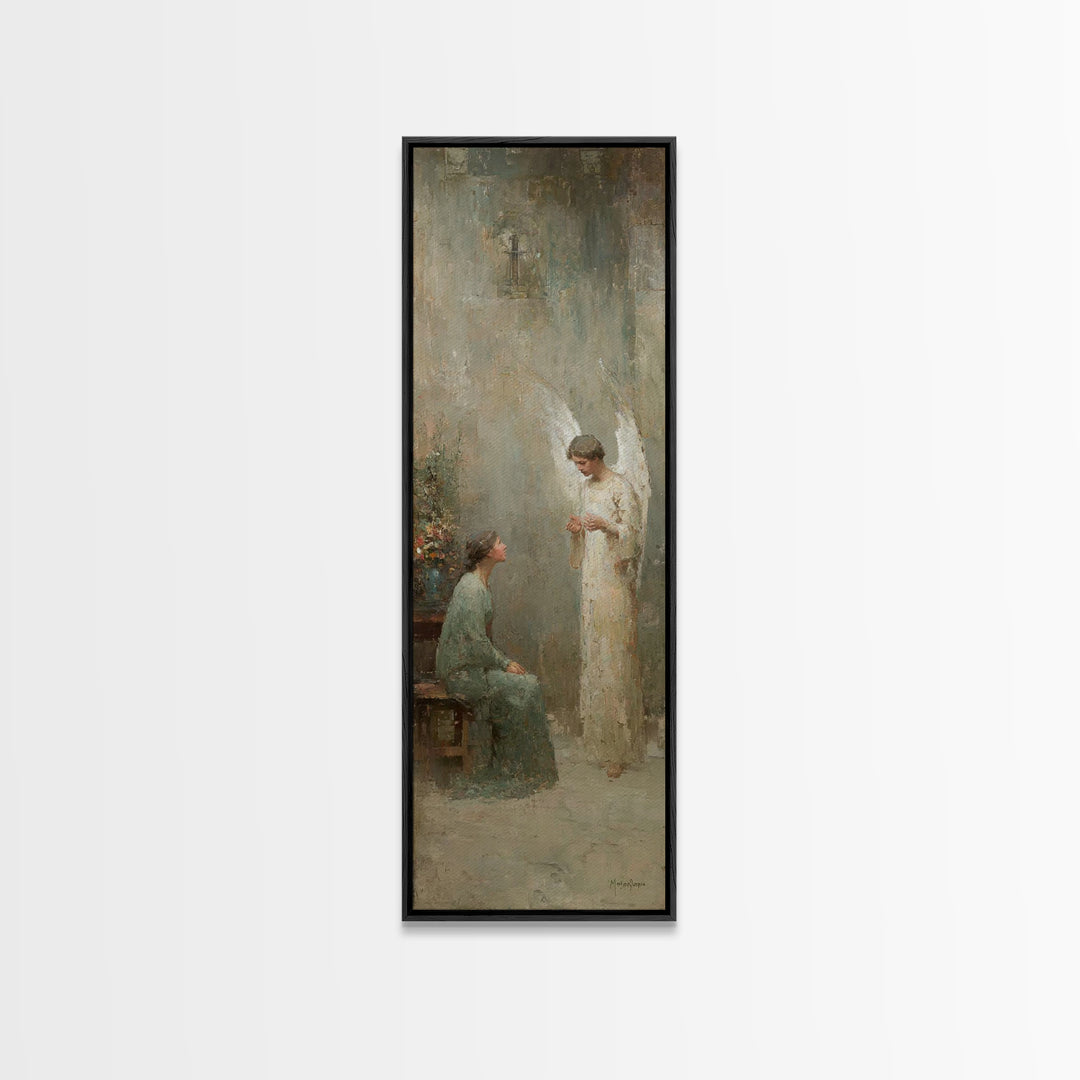 Angel Of Grace – Framed Canvas Print – Skinny Art – Christian Art Canvas – Christian Wall Art – Christmas Art – Jesus Painting