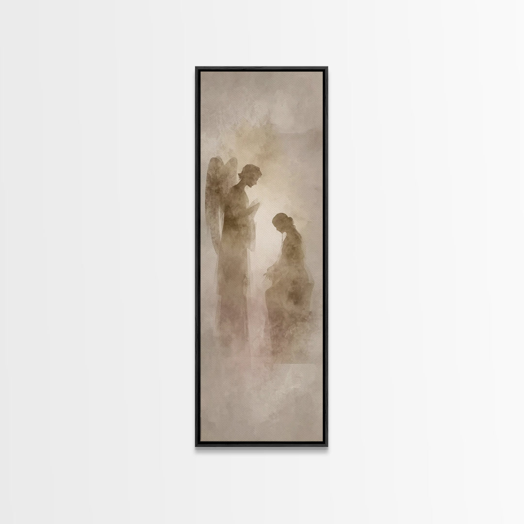 Sacred Mist Meeting | Framed Canvas Print | Skinny Art | Christian Art Canvas | Christian Wall Art | Modern Christian Art | Christian Paint