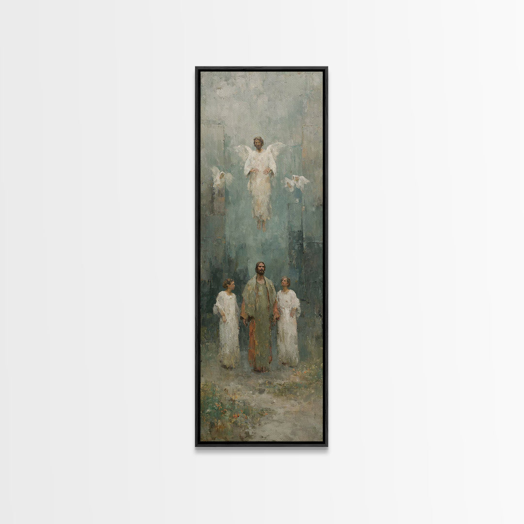 Eternal Gathering | Framed Canvas Print | Narrow Art | Christian Art Canvas | Christian Wall Art | Jesus Painting | Christian Art