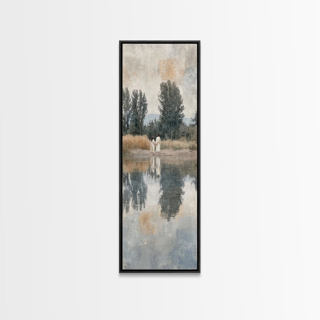 Hillside Reverence – Framed Canvas Print – Christian Art Canvas – Christian Wall Art – Tall Skinny Art Print – Christian Gift Ideas – Moder