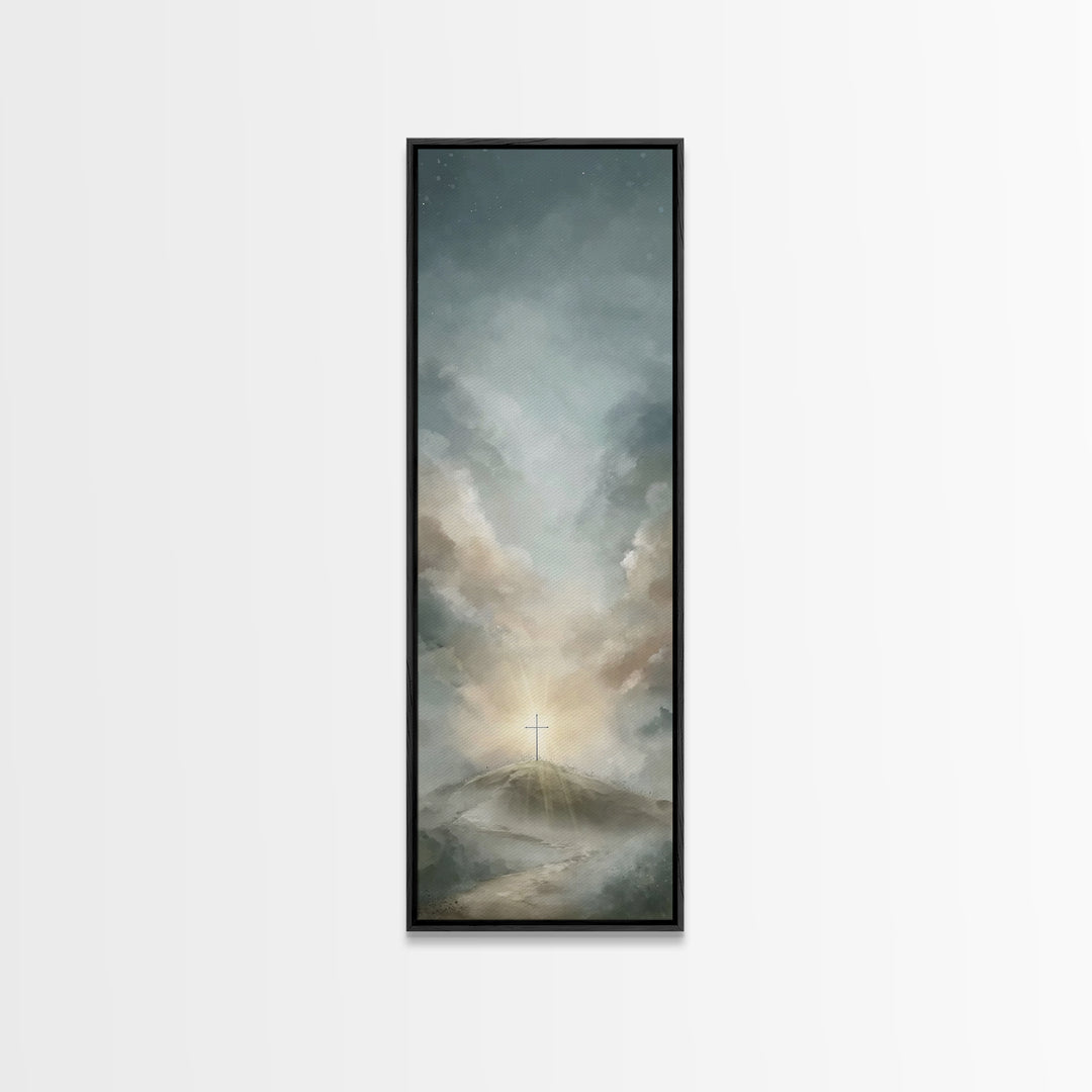 Dawn Of Salvation – Framed Canvas Print – Christian Wall Art – Tall Skinny Art Print – Christian Art Canvas – Christian Gift Ideas – Modern