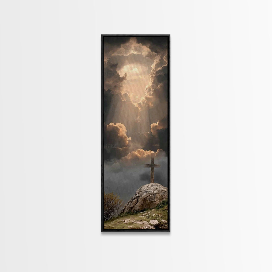 Clouds Of Glory – Framed Canvas Print – Christian Wall Art – Christian Art Canvas – Tall Narrow Wall Art – Moody Christian Art – Christian