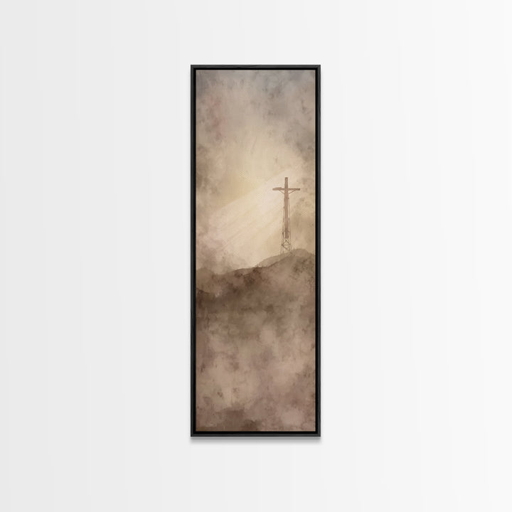 Radiant Redemption | Framed Canvas Print | Christian Art Canvas | Christian Wall Art | Tall Skinny Art Print | Christian Gift Ideas | Moder