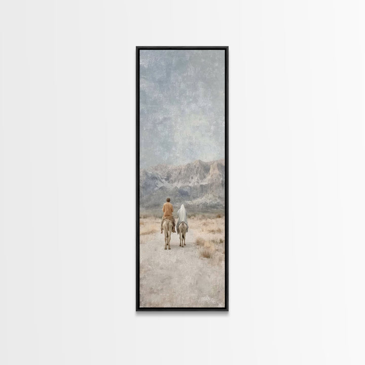 Journey To Bethlehem | Framed Canvas Print | Skinny Art | Christian Art | Christmas Art Prints | Modern Christian Painting