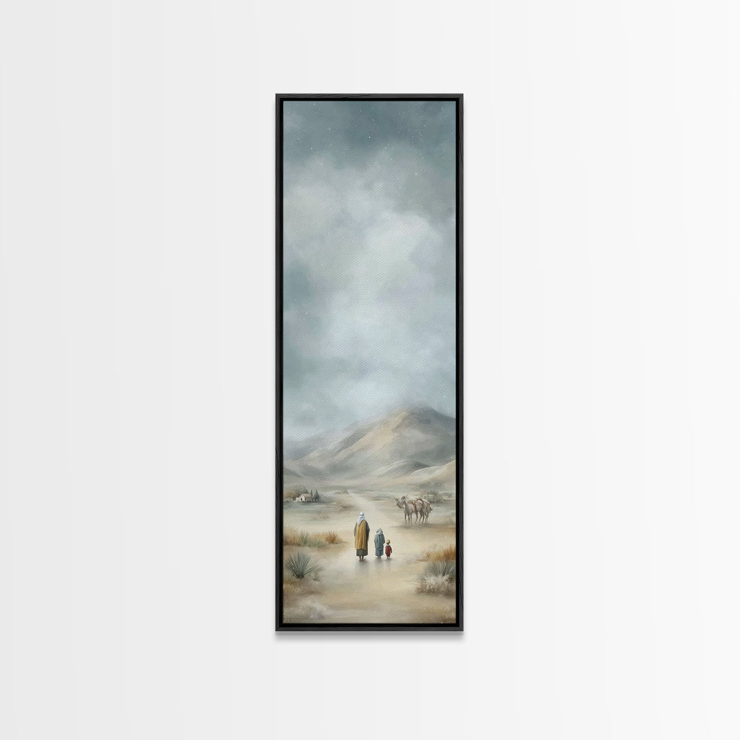 Family Road Home | Framed Canvas Print | Tall Skinny Art Print | Christian Christmas Art | Framed Christian Art | Modern Christian Art