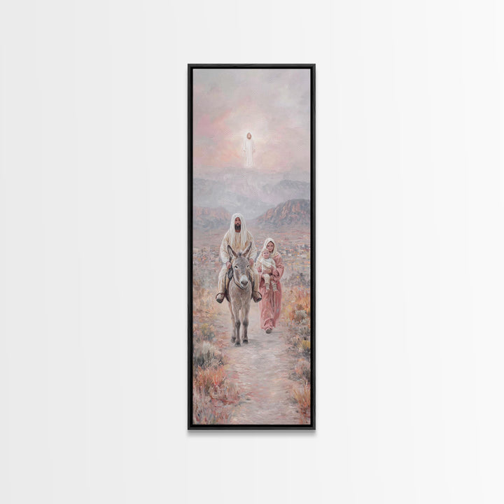 Sacred Desert Walk – Framed Canvas Print – Skinny Art – Christian Art – Christmas Wall Art – Christian Art Work