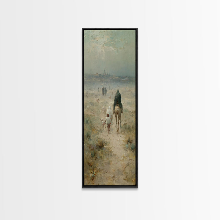 Heavenly Path Rising | Framed Canvas Print | Tall Narrow Wall Art | Christian Art Canvas | Moody Christmas Art | Christian Art Gift