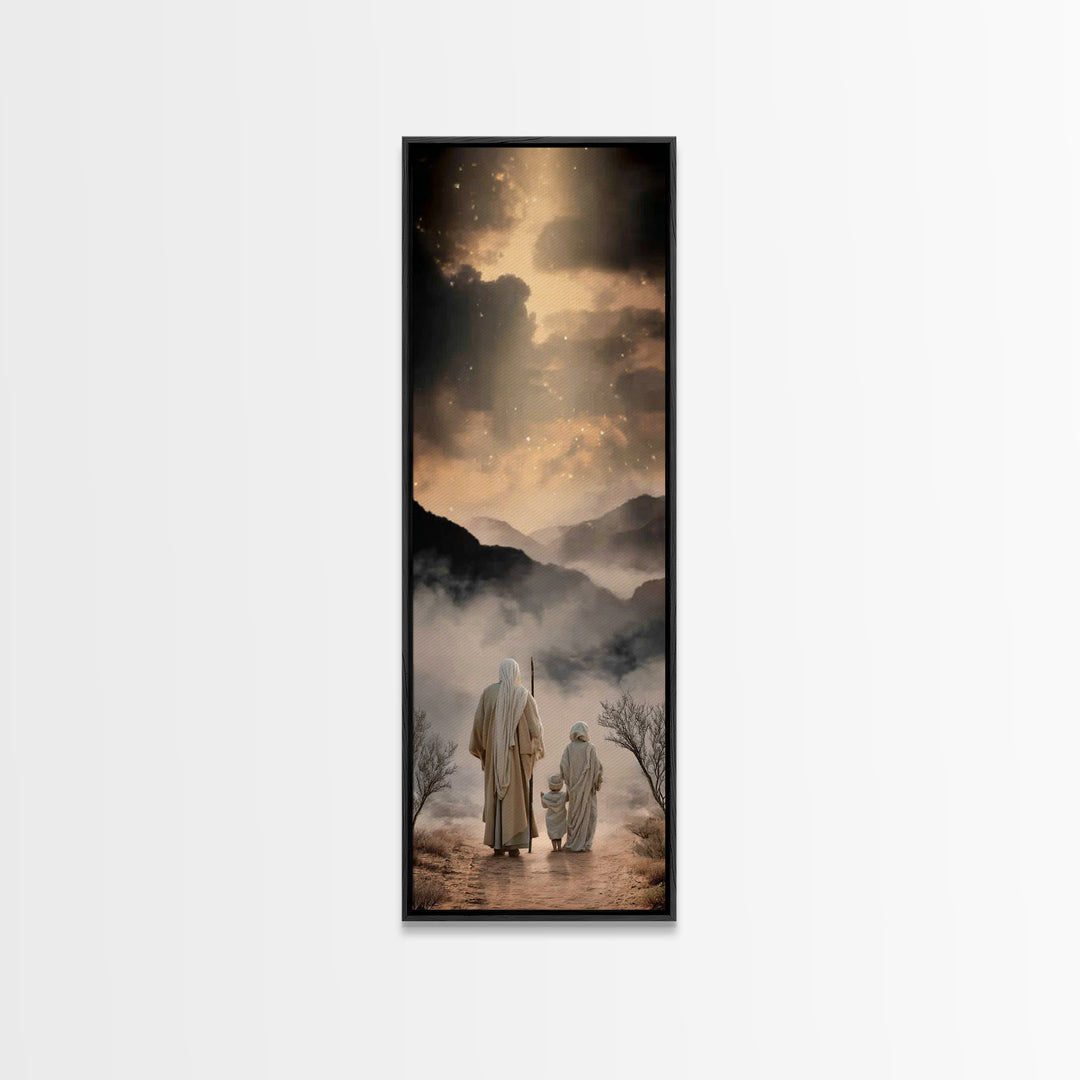 Desert Star Path – Framed Canvas Print – Jesus Painting – Christian Wall Art – Christian Art Print – Tall Skinny Art Print – Christmas Art