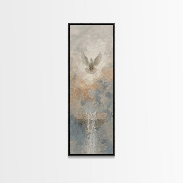 Dove Of Peace – Framed Canvas Print – Christian Art Canvas – Christian Wall Art – Skinny Art – Christian Christmas Art – Christian Gift Ide