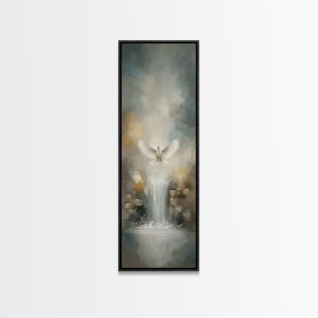 Living Water Light – Framed Canvas Print – Christian Art – Christian Wall Art – Christian Art Canvas – Narrow Art – Christmas Art