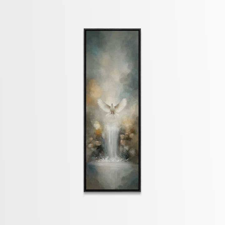 Living Water Light – Framed Canvas Print – Christian Art – Christian Wall Art – Christian Art Canvas – Narrow Art – Christmas Art
