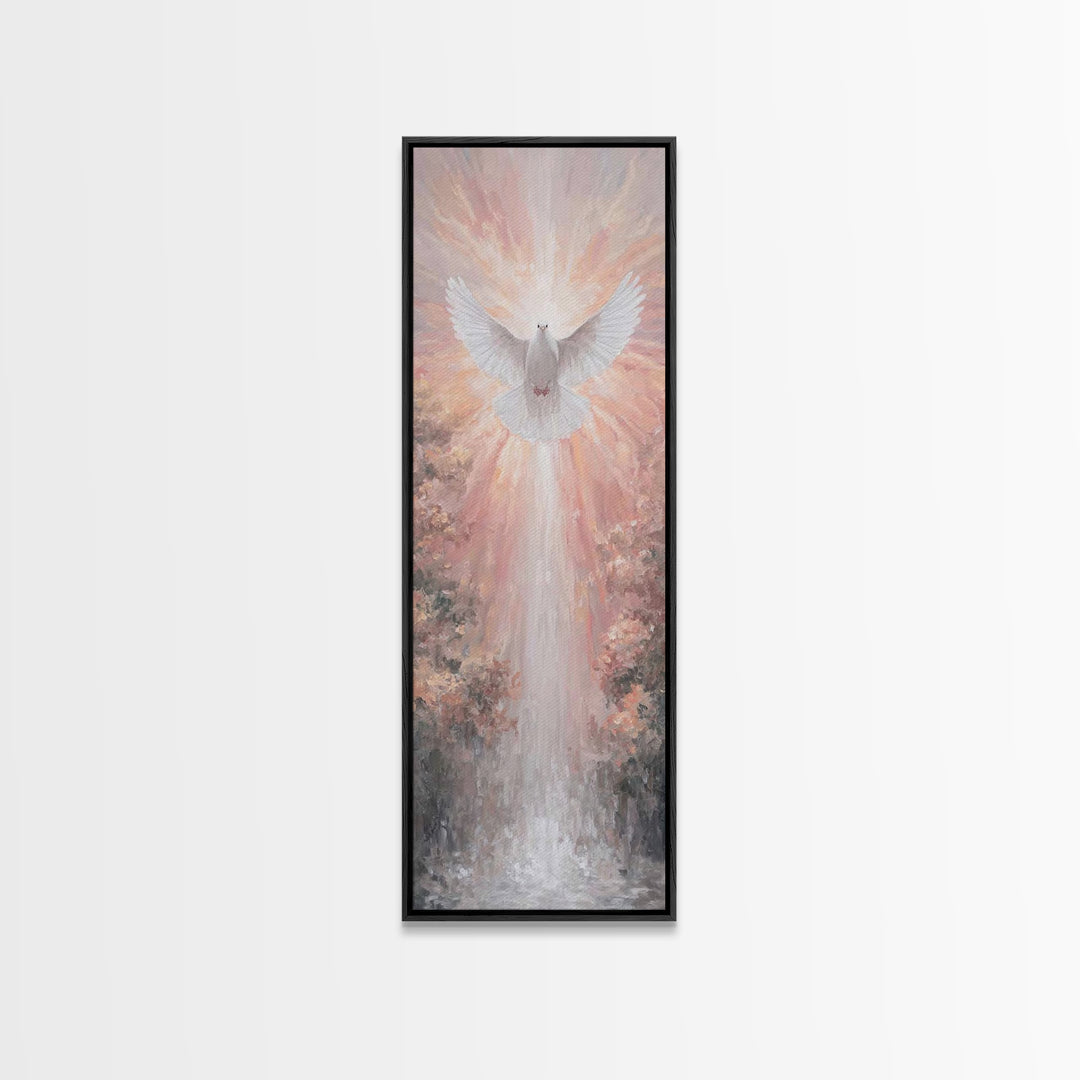 Spirit Of Dawn – Framed Canvas Print – Christian Art Print – Christian Wall Art – Tall Skinny Art Print – Christian Art Canvas – Christmas