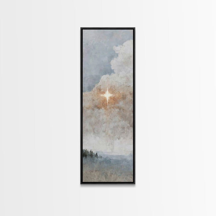 Horizon Star Glow – Framed Canvas Print – Tall Narrow Wall Art – Christian Art Canvas – Christian Wall Art – Modern Christian Art – Christm