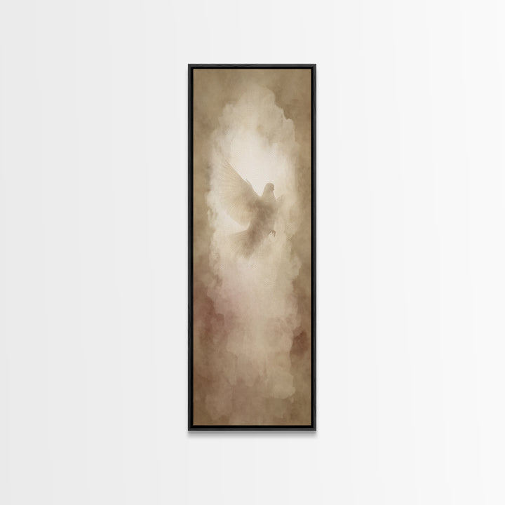 Heaven’s Soft Glow – Framed Canvas Print – Christian Art Canvas – Christian Art – Christian Wall Art – Narrow Art – Minimalist Christian Ar