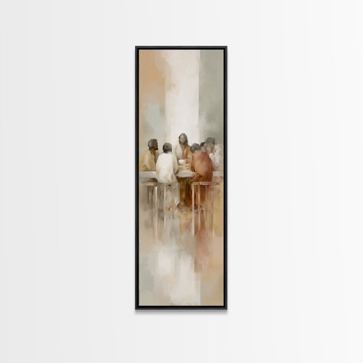 Heavenly Supper Light – Framed Canvas Print – Christian Wall Art – Jesus Painting – Christian Art Canvas – Tall Skinny Art Print – Christia