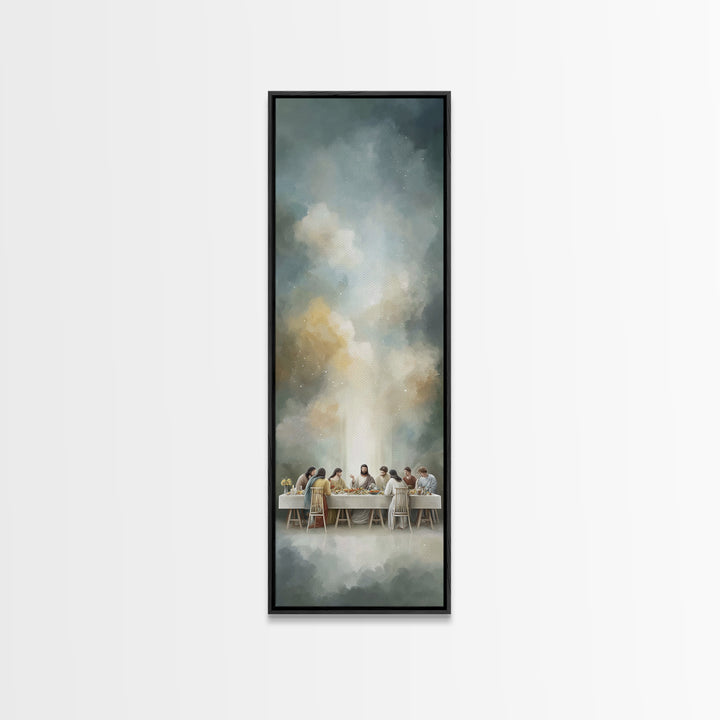 Eternal Feast Radiance, Framed Canvas Print, Christian Wall Art, Jesus Painting Canvas, Christian Art Print, Skinny Art, Christian Christma