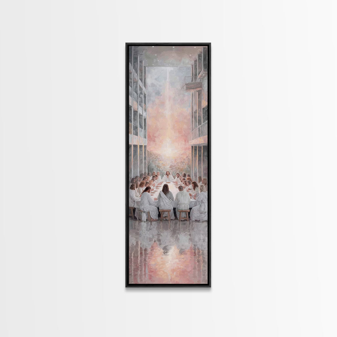 Last Supper Serenity | Framed Canvas Print | Christian Painting | Jesus Canvas Art | Christian Art Print | Tall Narrow Wall Art | Christmas