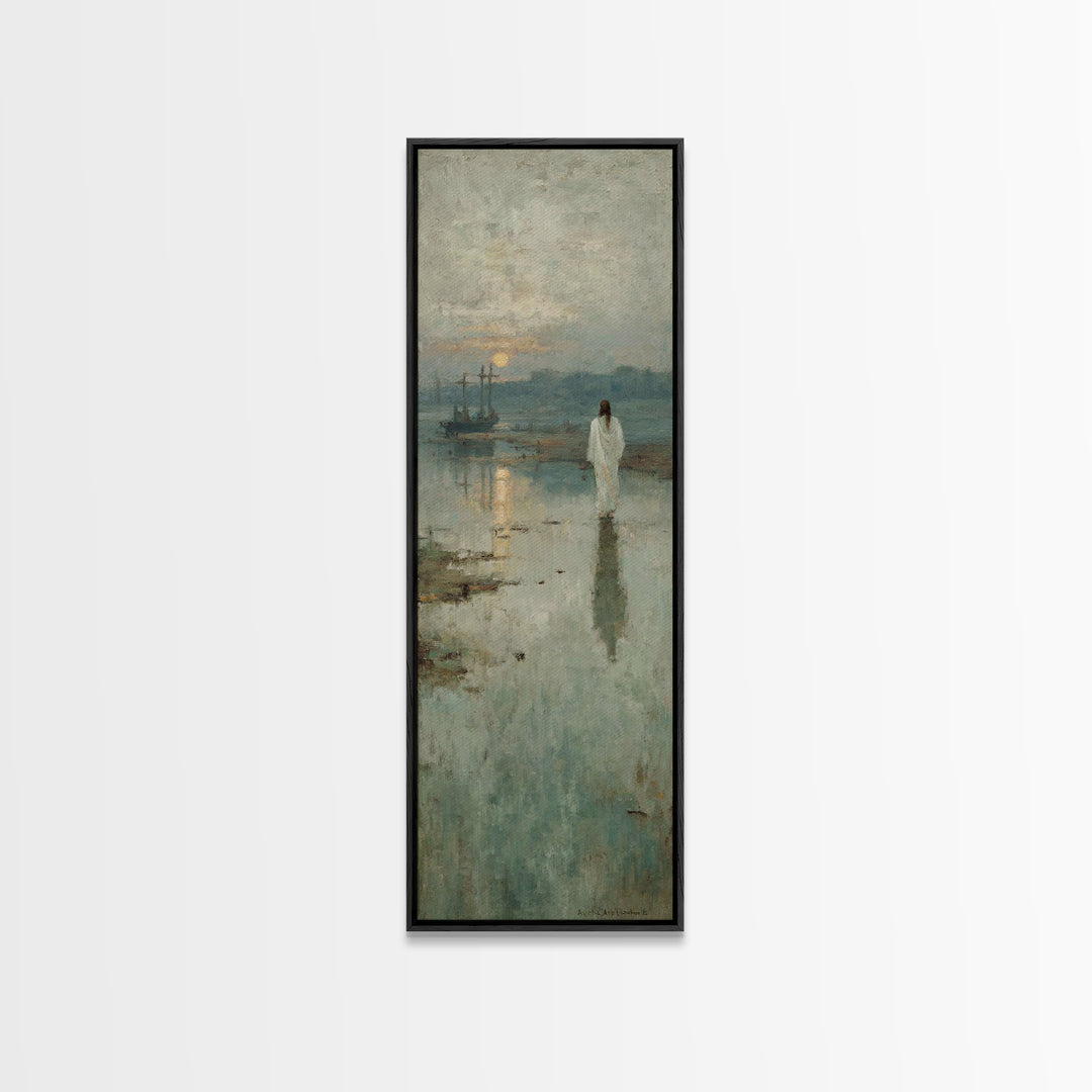 Harbor Of Peace – Framed Canvas Print – Narrow Art – Christian Art – Christian Wall Art – Christian Art Canvas – Jesus Painting