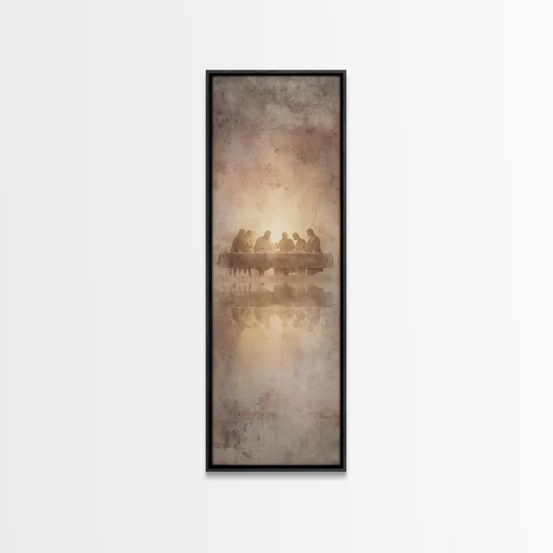 Blessed Supper Stars – Framed Canvas Print – Christian Wall Art – Jesus Art Print – Christian Art Canvas – Tall Skinny Art Print – Christma