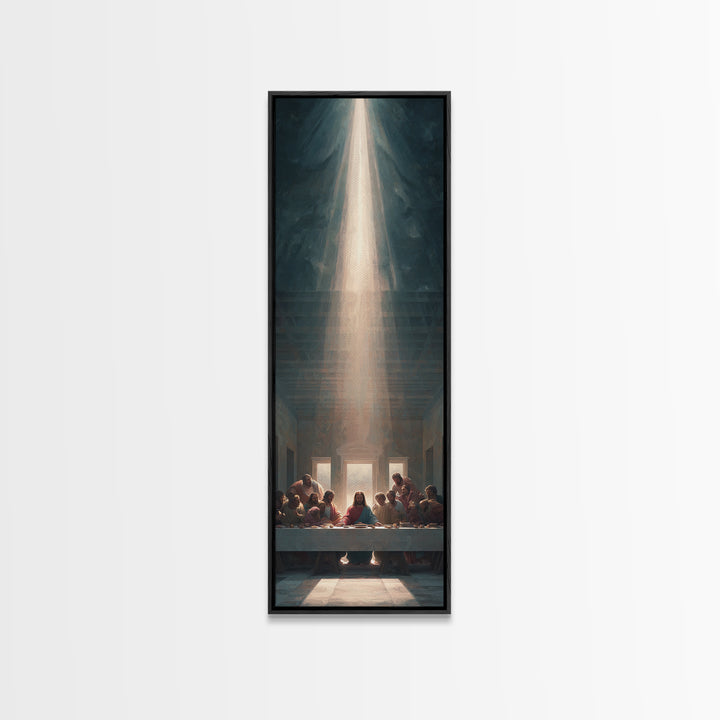 Light Of Communion, Framed Canvas Print, Christian Art, Jesus Painting Canvas, Christian Wall Art, Tall Narrow Wall Art, Christian Christma