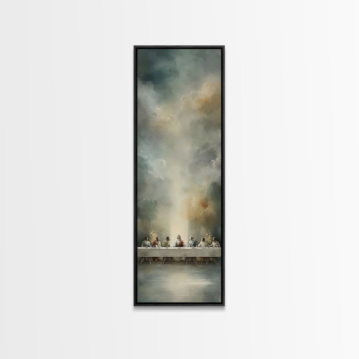 Last Supper Stillness – Framed Canvas Print – Christian Art – Jesus Painting Canvas – Christian Wall Art – Skinny Art – Christian Christmas
