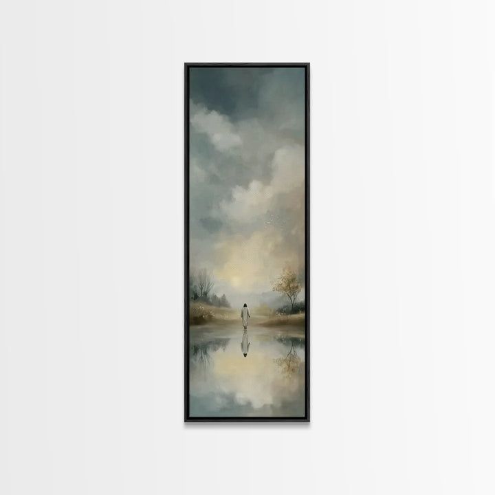 Quiet Walk Home – Framed Canvas Print – Tall Skinny Art Print – Christian Art Canvas – Christian Art – Christian Wall Art – Minimalist Chri