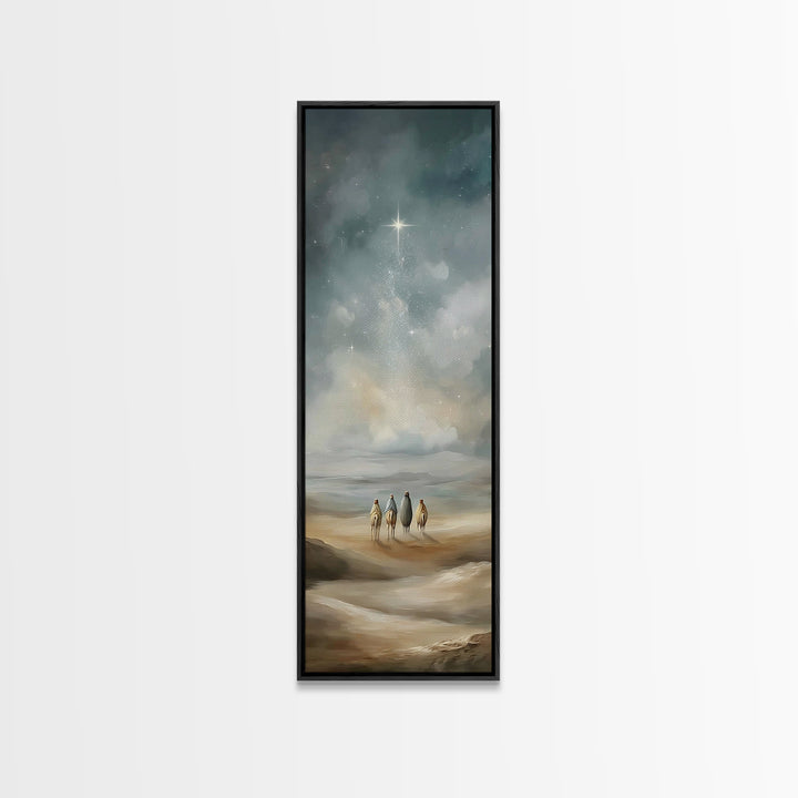Guiding Light Voyage – Framed Canvas Print – Christian Art Canvas – Christmas Art – Christian Wall Art – Narrow Art – Christian Gift