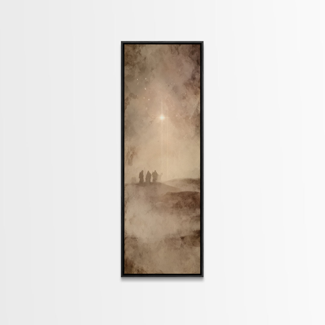 Wilderness Star Walk – Framed Canvas Print – Christmas Art – Christian Wall Art – Christian Christmas Art – Narrow Art – Christian Art Canv