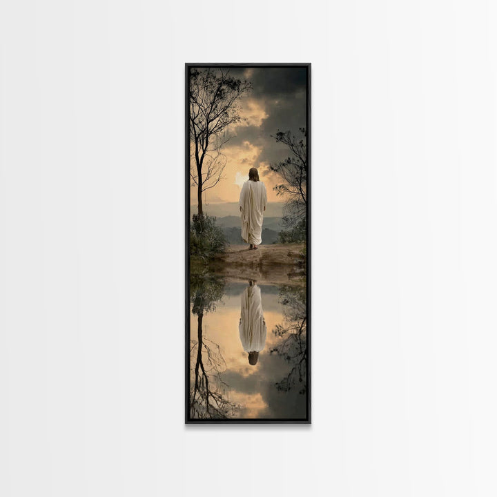 Twilight Journey Home – Framed Canvas Print – Narrow Art – Christian Wall Art – Christian Art Canvas – Jesus Painting – Subtle Christian Ar