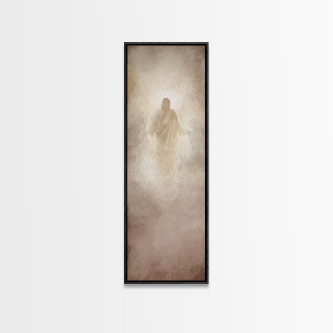 Heavenly Dawn Light – Framed Canvas Print – Tall Narrow Wall Art – Christian Wall Art – Christian Art Canvas – Jesus Painting – Christian A