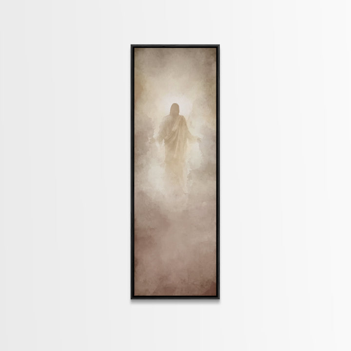 Heavenly Dawn Light – Framed Canvas Print – Tall Narrow Wall Art – Christian Wall Art – Christian Art Canvas – Jesus Painting – Christian A
