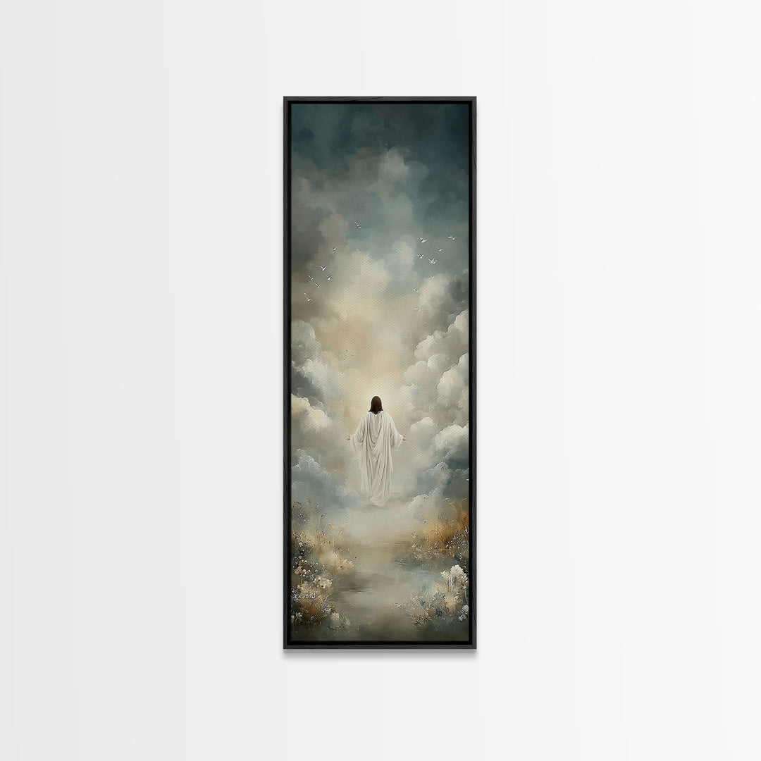 Ascension Of Peace | Framed Canvas Print | Tall Skinny Art Print | Christian Art Canvas | Jesus Painting | Christian Wall Art | Christian A