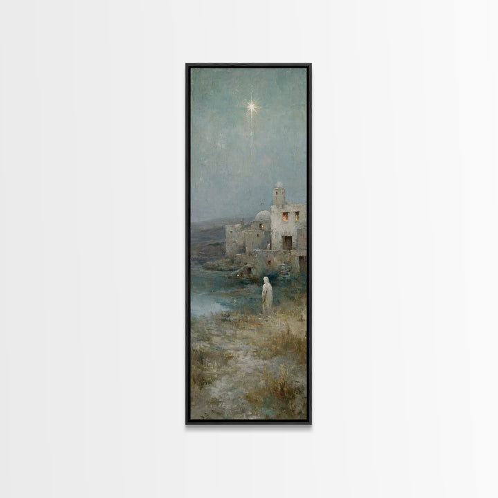 Star Of Salvation | Framed Canvas Print | Skinny Art | Christian Christmas Art | Christian Art Canvas | Christian Art | Christmas Wall Art