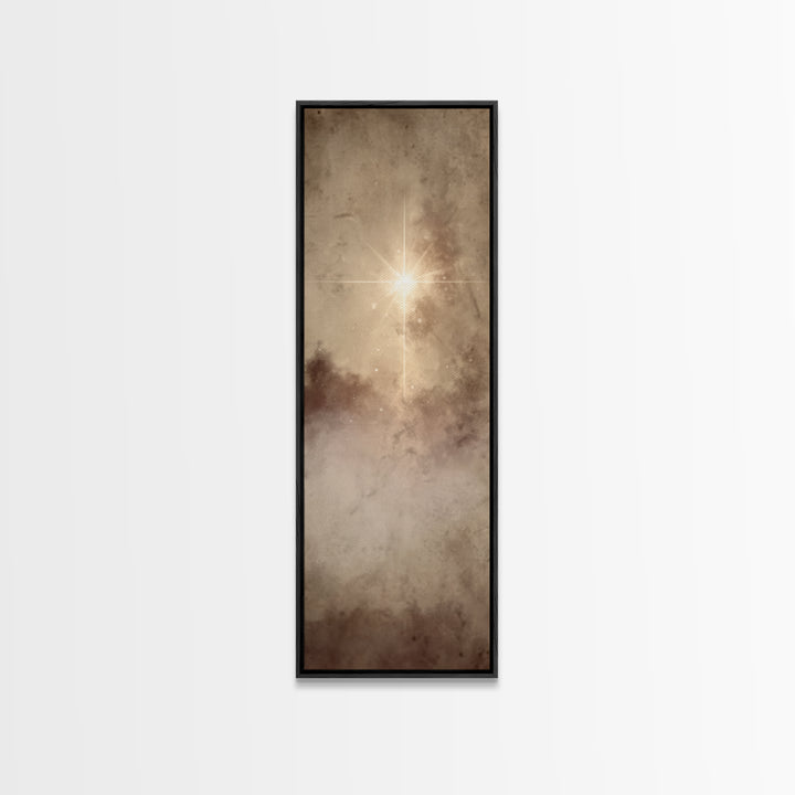 Shepherd’s Guiding Star, Framed Canvas Print, Narrow Art, Christian Christmas Art, Christian Art Canvas, Christmas Wall Art, Christian Art