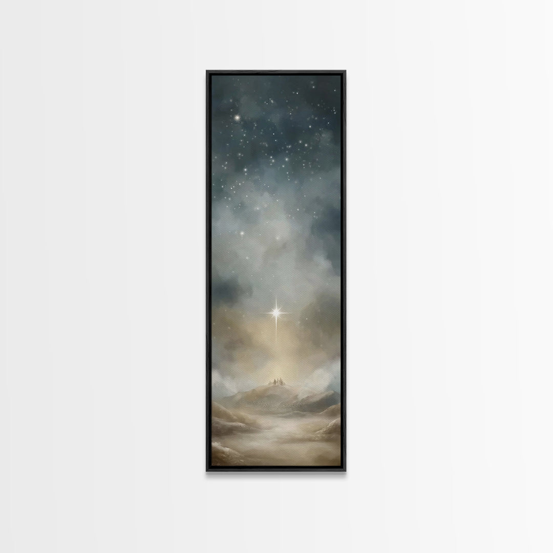 Holy Star Promise – Framed Canvas Print – Tall Skinny Art Print – Christian Art – Christian Art Canvas – Christmas Wall Art – Christian Chr