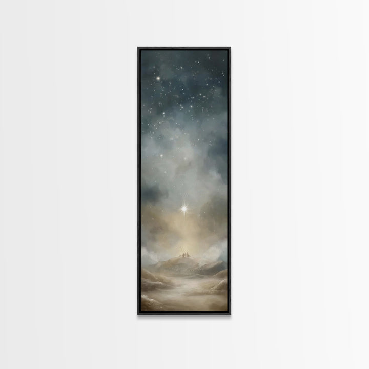 Holy Star Promise – Framed Canvas Print – Tall Skinny Art Print – Christian Art – Christian Art Canvas – Christmas Wall Art – Christian Chr